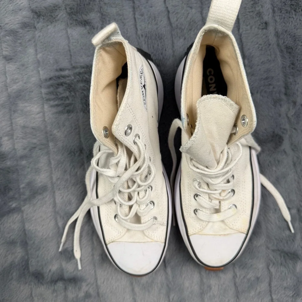 Converse Run Star Hike Sneakers Womens 8 White Platform High Top 166799C